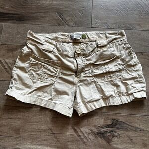 Y2K Old Navy Cargo Khaki Tan Low Waist Stretch Short Shorts Size 6